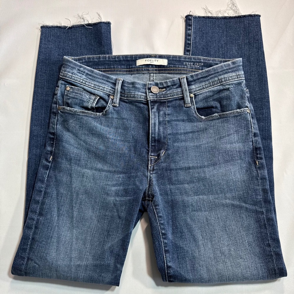 Raw Hem Fidelity Denim Stevie Crop Womens 26 Soho Vintage Mid Rise Slim Jeans‎